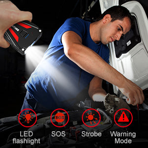 Buture BR300 Car Battery Jump Starter with 4-mode-lighting perfect for night outdoors