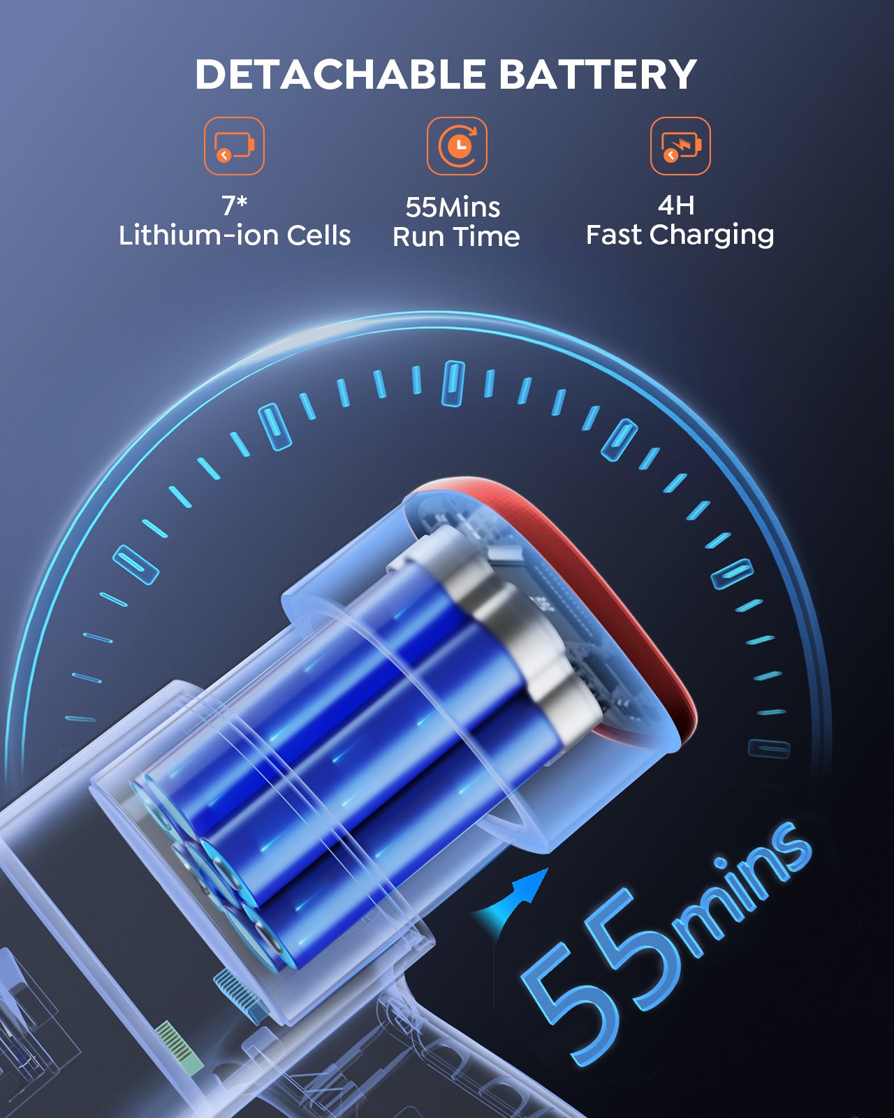 Pacchetto aspirapolvere: Aspirapolvere Buture VC50 rosso + 2 batterie + 10 filtri HEPA