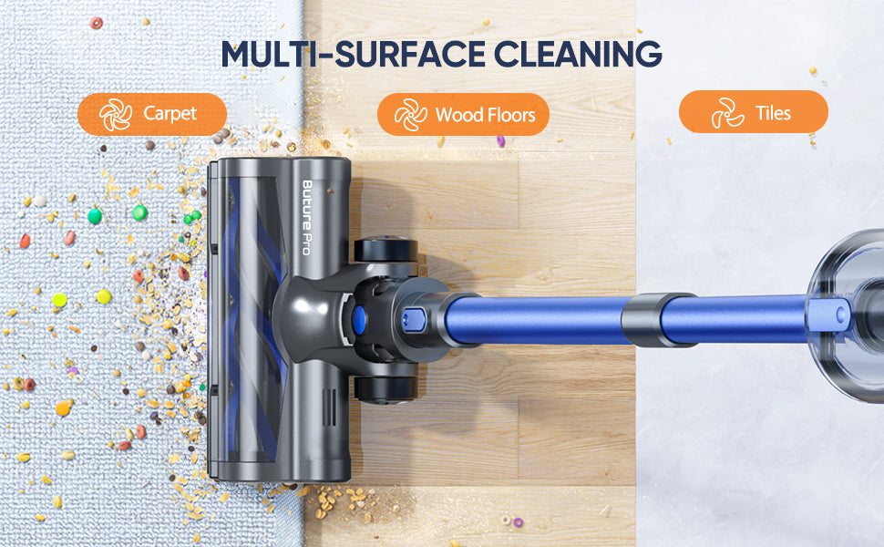 Buture BP10 Cordless Vacuum Cleaner – ideal for multi-surface cleaning, including carpets, wood floors, and tiles, delivering strong suction and seamless transitions between floor types for a thorough clean throughout your home.