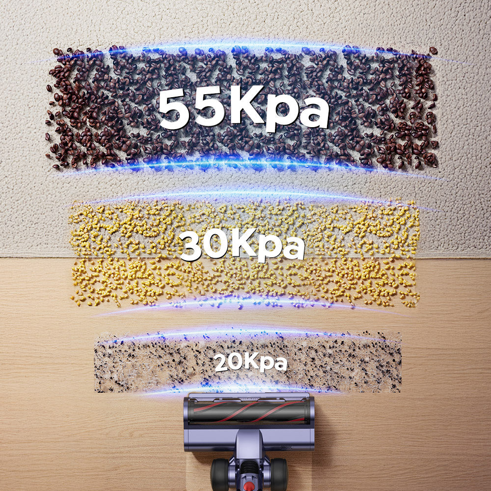 BP20 cordless vacuum can automatically switch to 20Kpa, 30Kpa, 55Kpa according to the actual processing needs to give you a more detailed suction experience.