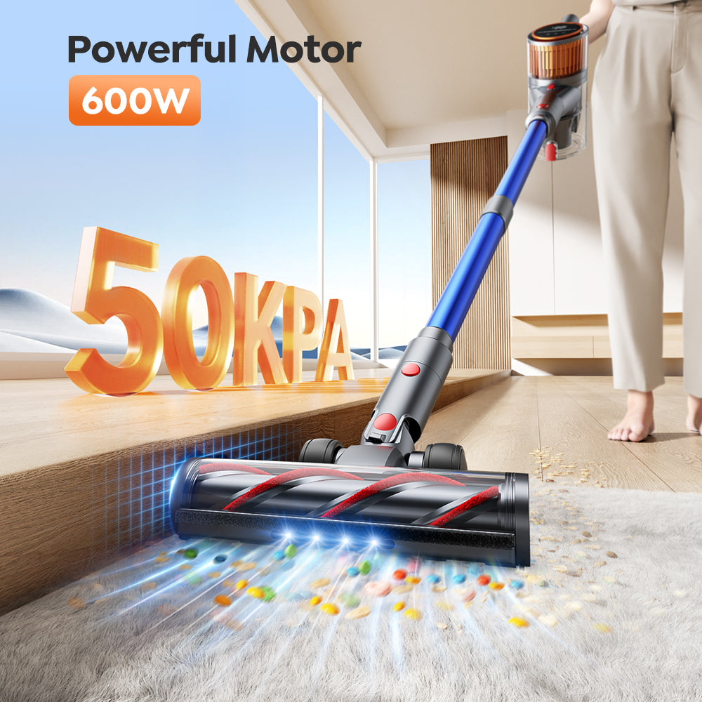 X9 Vacuum applies a powerful motor of 600W delivering 50KPA suction.