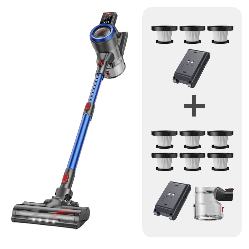 Vakuumbündel: Buture JR700 Blaues Vakuum + 2 Batterien + 9 HEPA -Filter