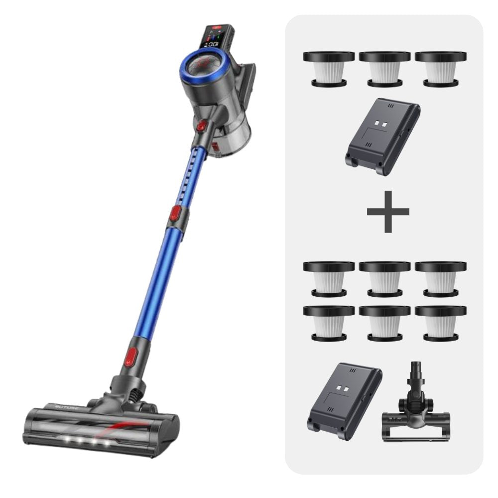 Pack aspirateur Buture JR700 bleu + 2 batteries + 9 filtres HEPA