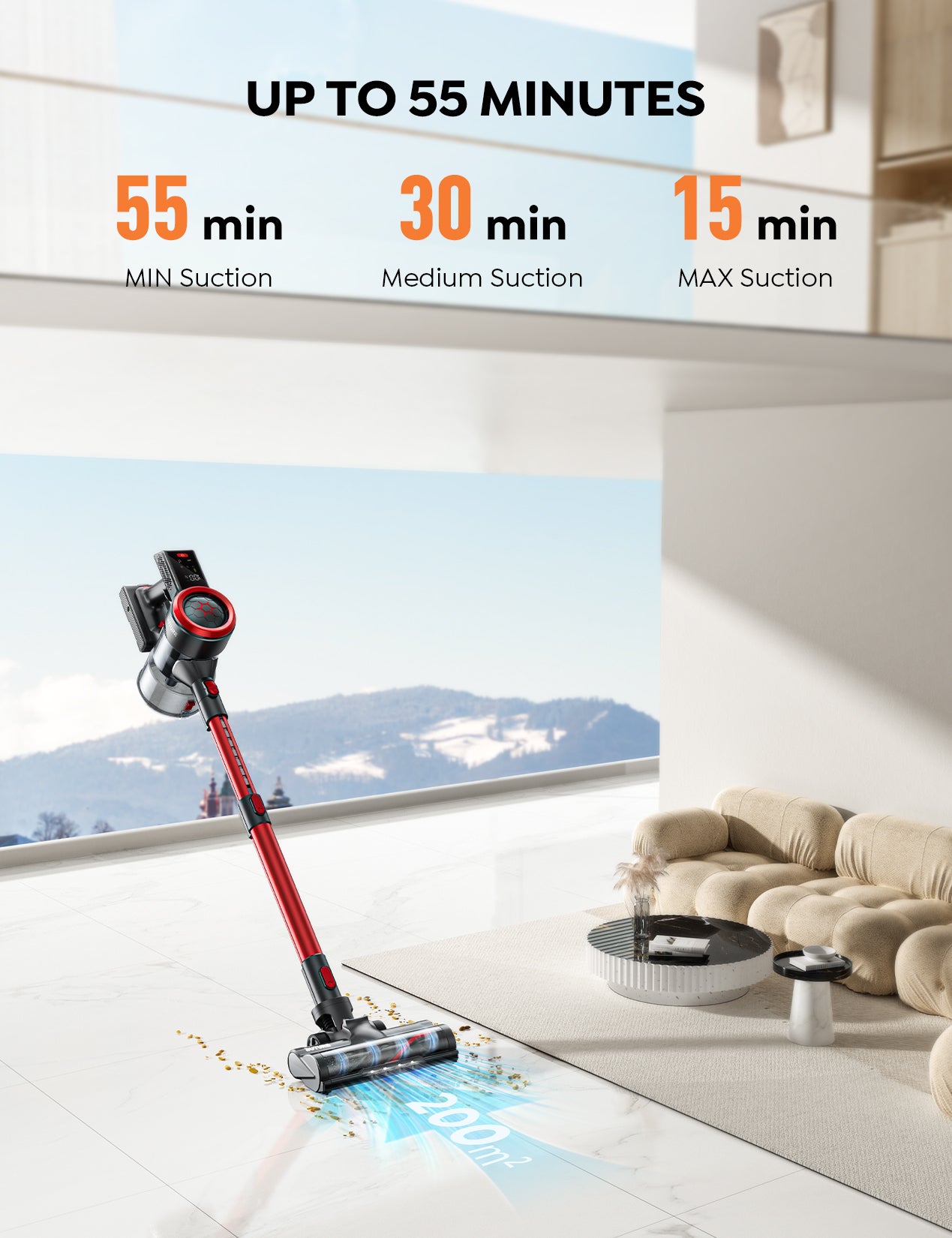 Pack aspirateur Buture JR700 rouge + 2 batteries + 9 filtres HEPA
