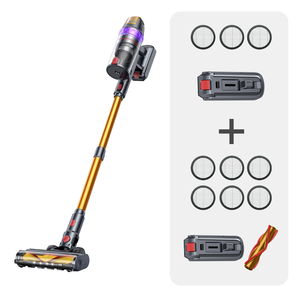 Vacuum Bundle: Buture VC90 Vacuum + 2 Batteries + 8 HEPA Filters
