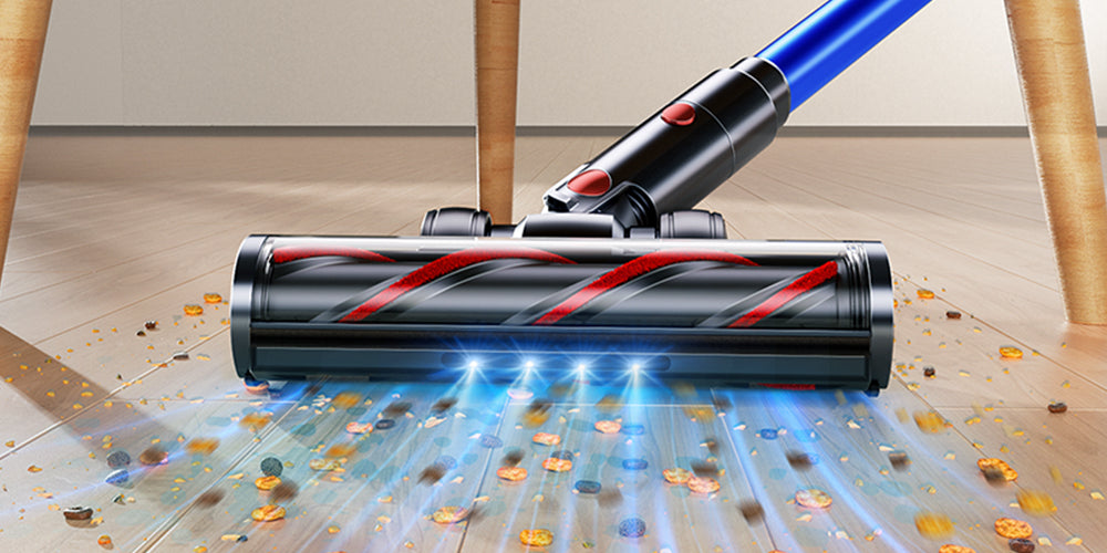 Buture X9 cordless vacuum cleaner with swivel floor brush for effortless maneuverability on hard floors and carpets, lightweight stick vacuum with powerful suction and advanced floor cleaning performance.