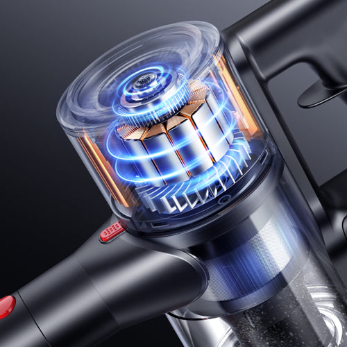 Buture X9 cordless vacuum cleaner with advanced multi-layer HEPA filtration system capturing 99.99% of dust and allergens for cleaner indoor air.