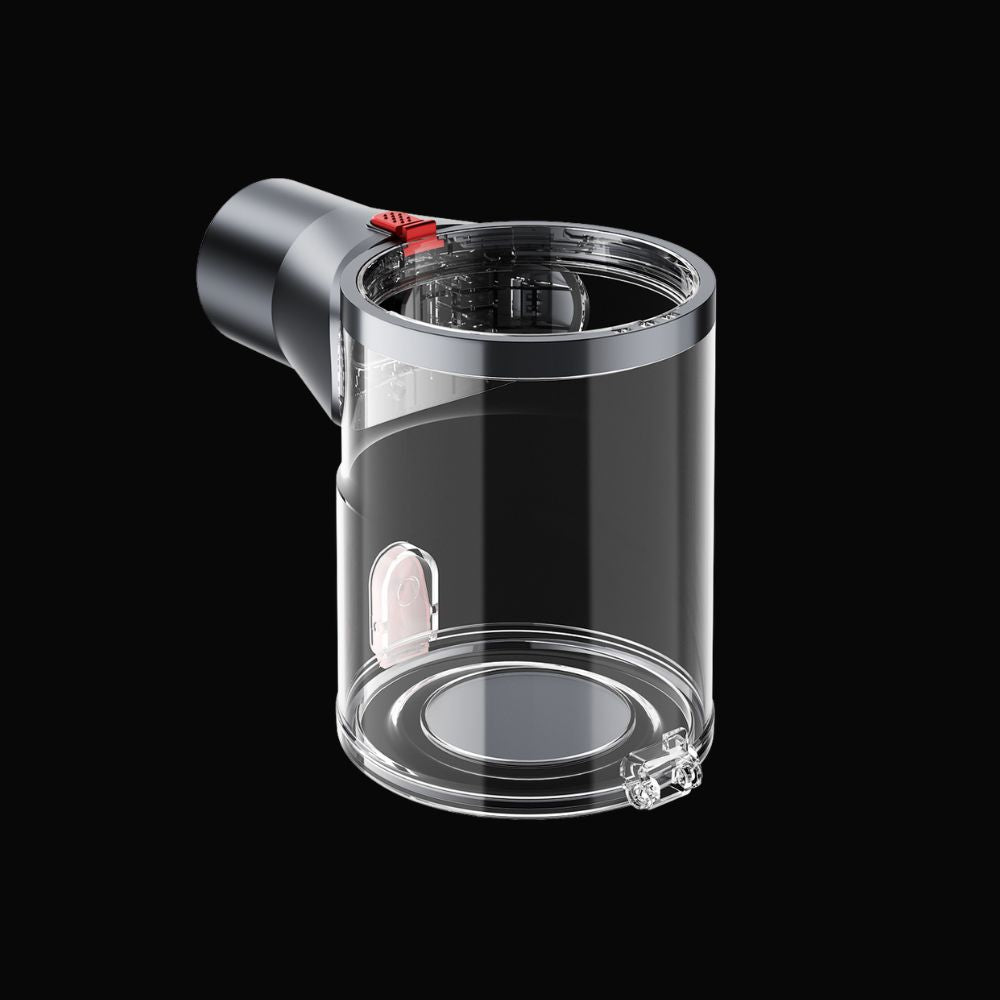 Buture X9 vacuum cleaner comes with one dust cup in its original package.