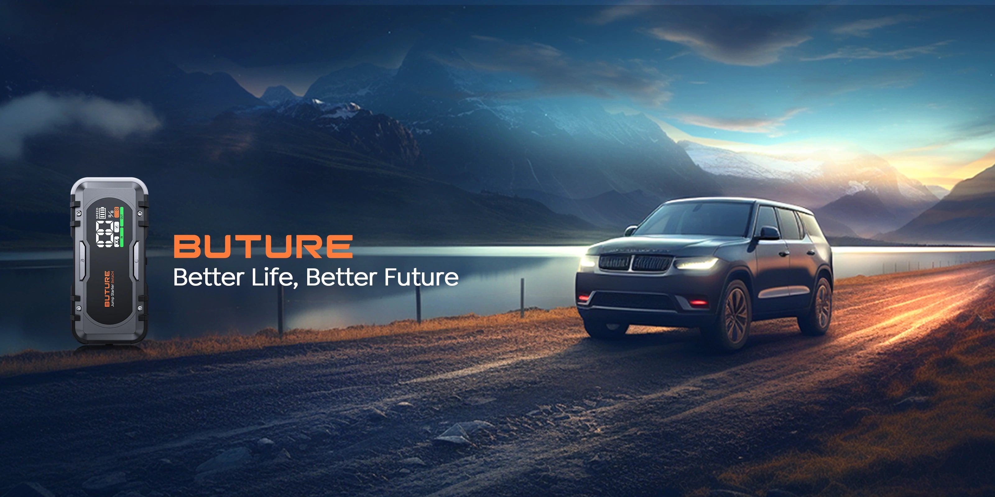 Buture Powerful and Reliable Beta04 Car Jump Starter, the best car companion in your journey. Better Life Better Future.