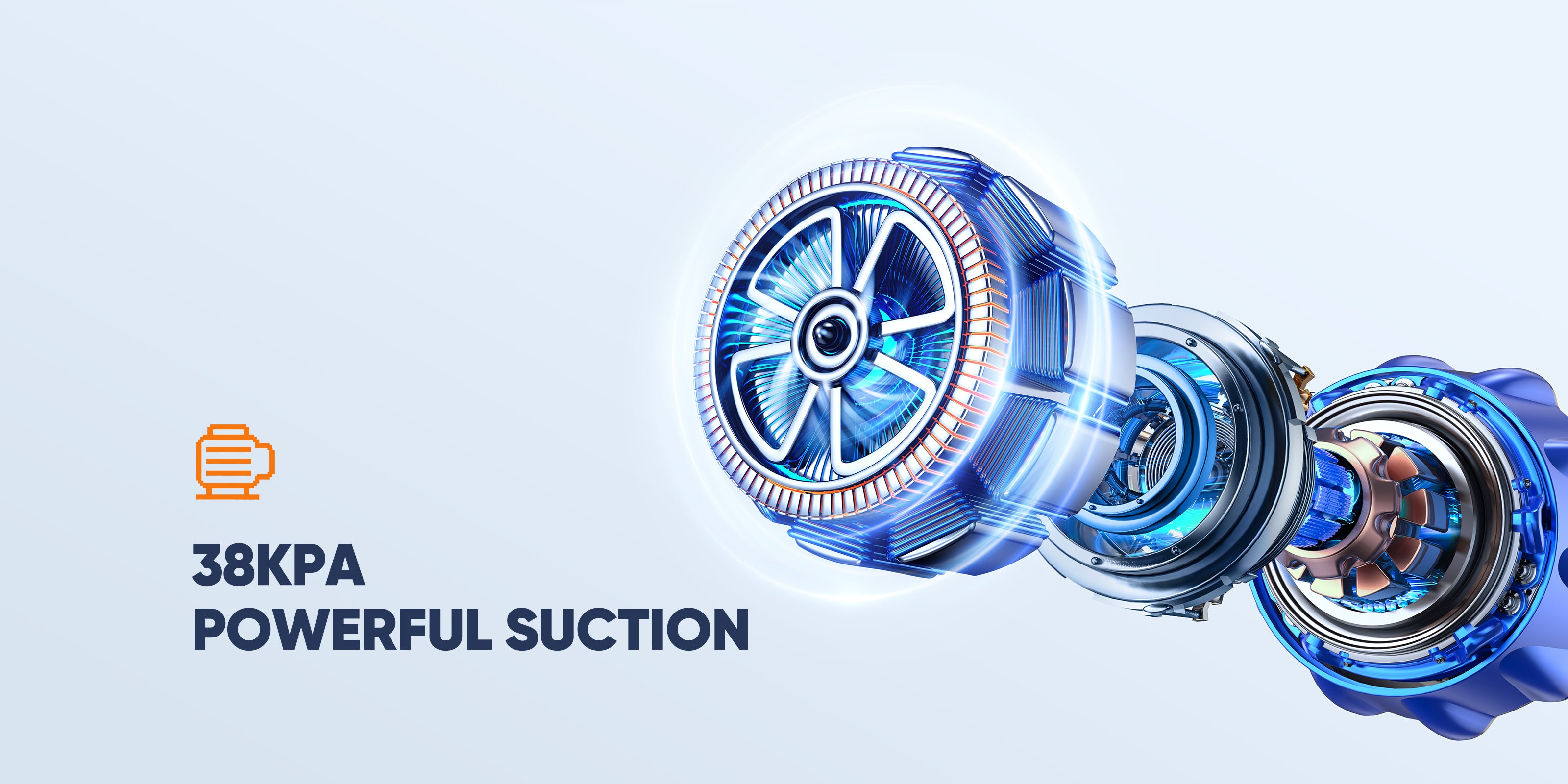 Buture BP10 Cordless Vacuum Cleaner main body with high-performance host, delivering an impressive 38KPA powerful suction to effortlessly capture dust, debris, and pet hair from all surfaces.