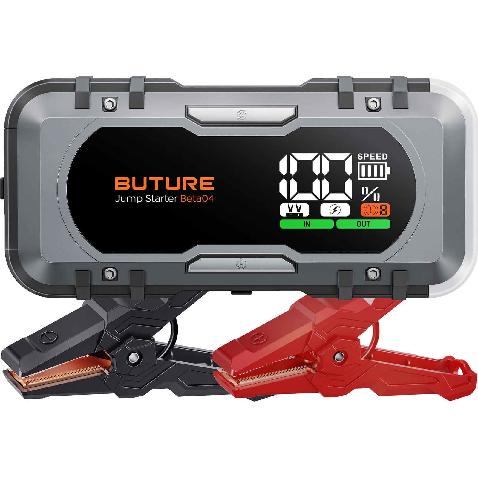 Buture Beta04 jump starter with high peak current and multiple safety protections for emergency vehicle battery boost