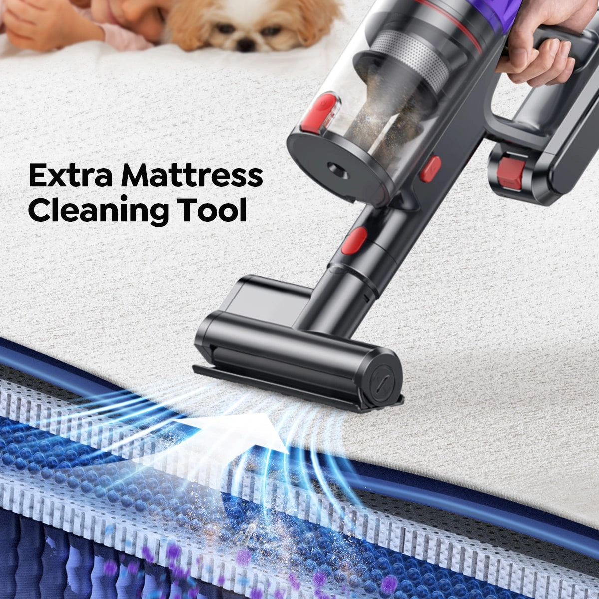 Buture VC90 Vacuum with an extra mattress cleaning tool.