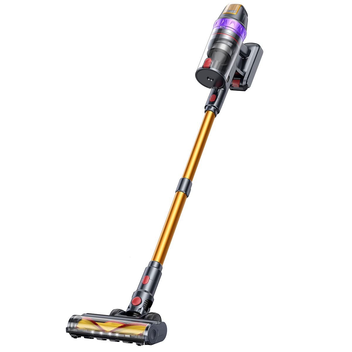 Buture VC90 Vacuum cleaner with a gold and black design on a white background.