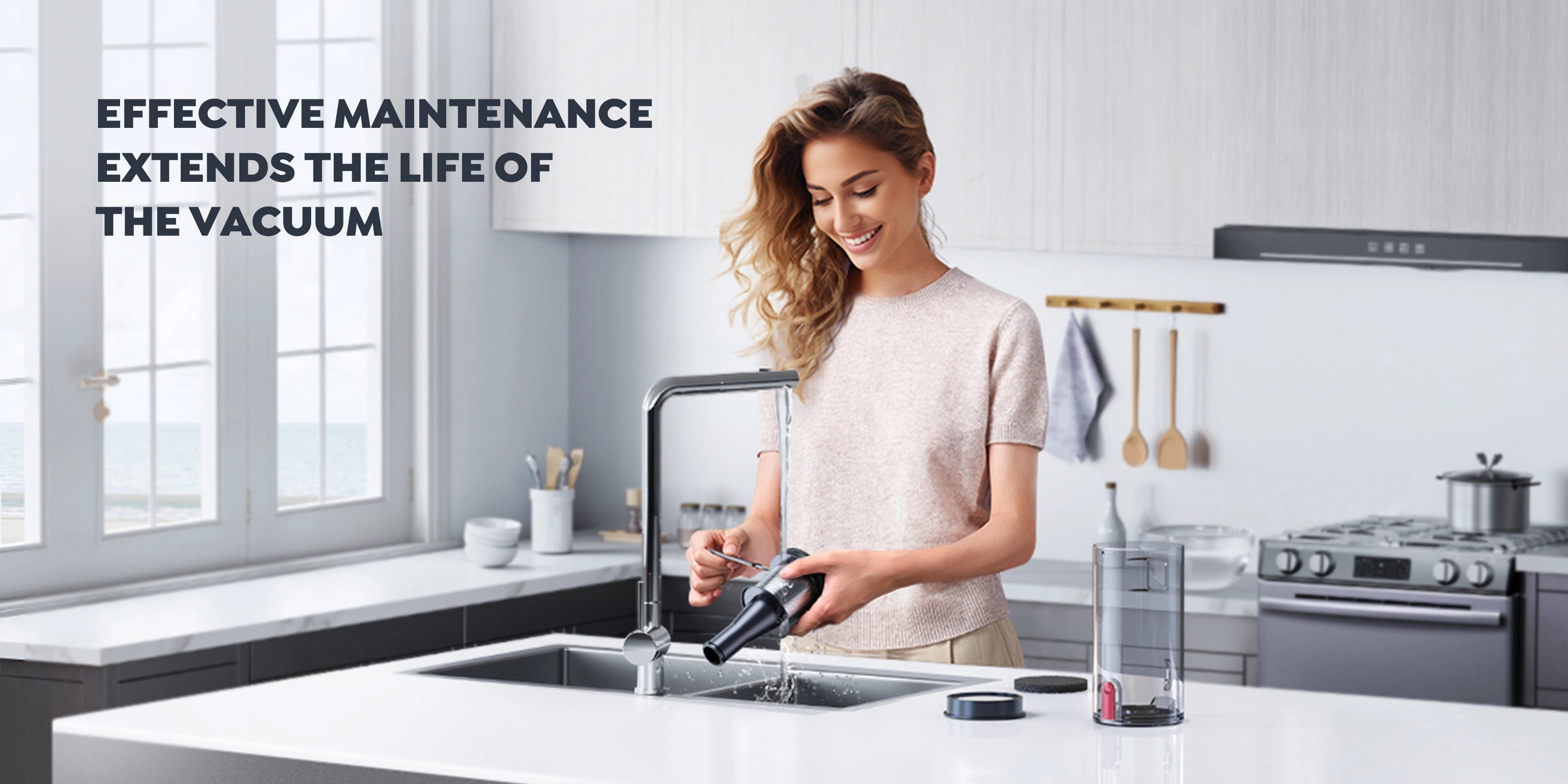 Effective maintenance of Buture VC70 cordless vacuum with removable and washable dust cup, stainless steel filter and roller brush.