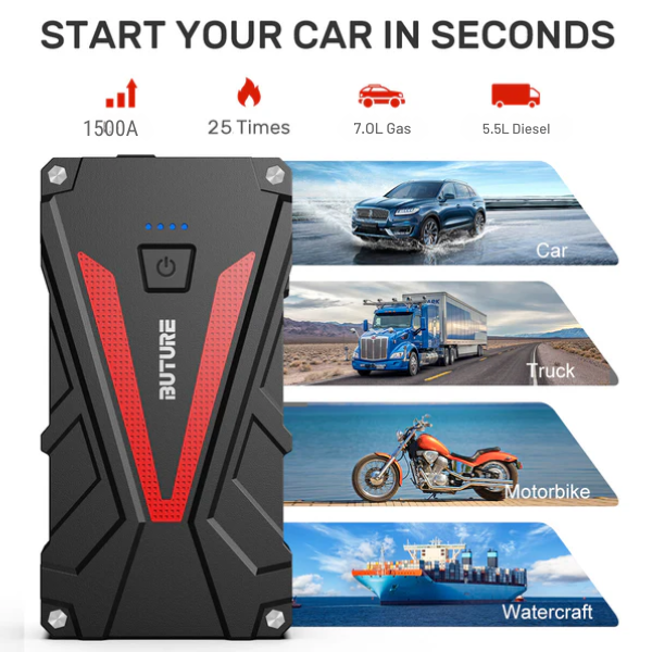 BUTURE BR300 Portable Car Battery Jump Starter 1500A