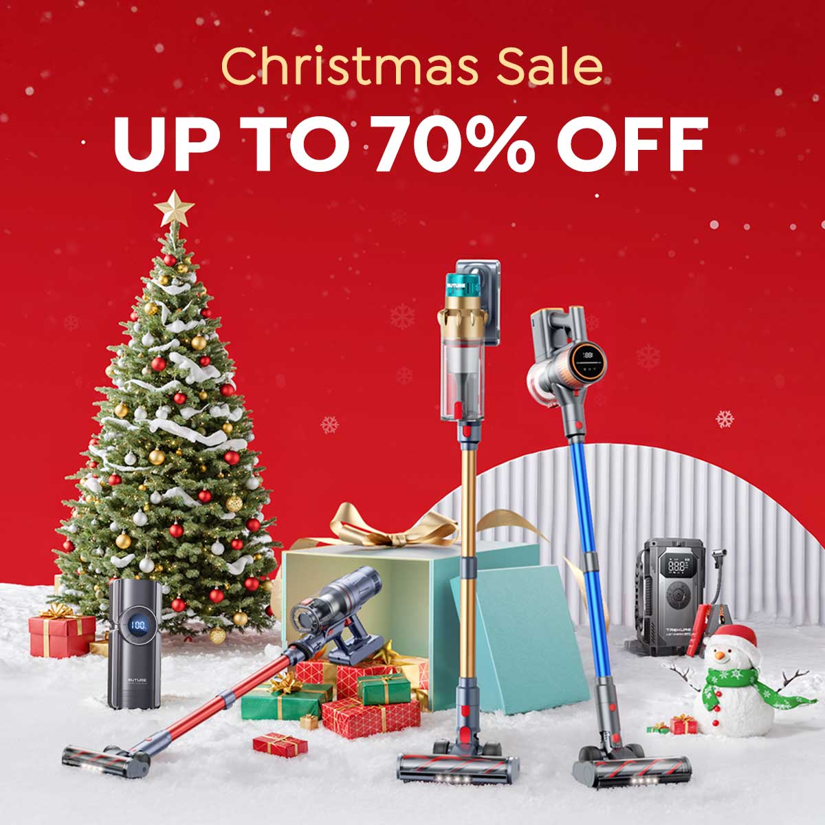 Discover amazing Christmas discounts at Buture Official! Enjoy up to 70% off on our latest vacuum cleaners and jump starters. Benefit from fast, free shipping on all orders. Shop now and make your holidays sparkle with our top-quality products and exclusive offers. 