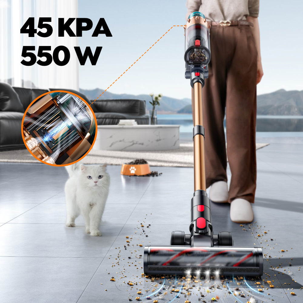 【Nieuwe aankomst】 Buture Vac01 Upgraded Cordless Vacuum Cleaner 550W/45kPa Zelfstand voor thuis