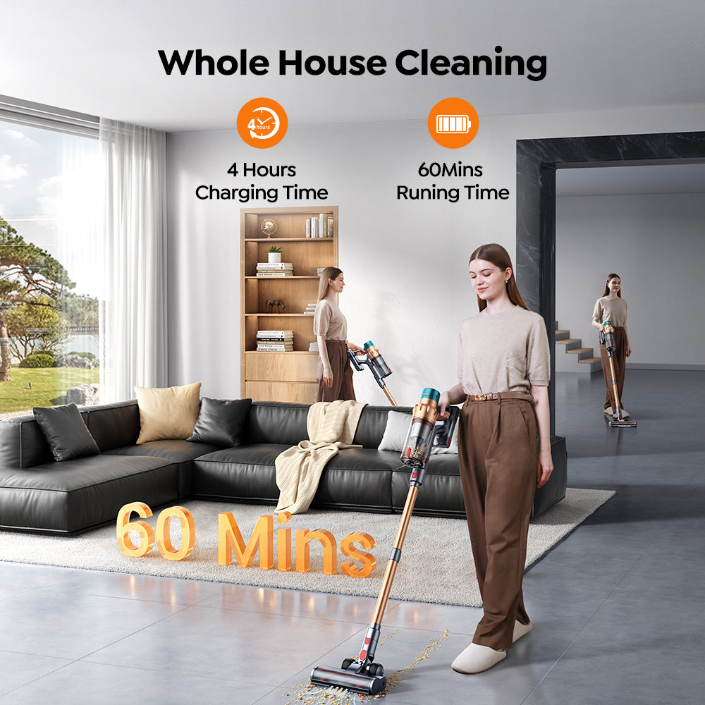 【Nieuwe aankomst】 Buture Vac01 Upgraded Cordless Vacuum Cleaner 550W/45kPa Zelfstand voor thuis