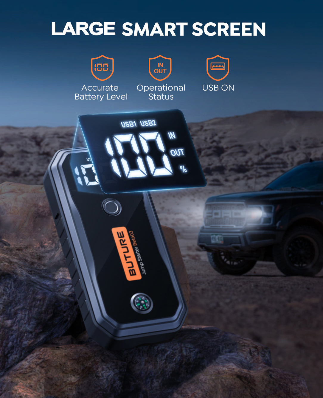 BUTURE Car Battery Jump Starter Jump Box Car Jumper Beta02