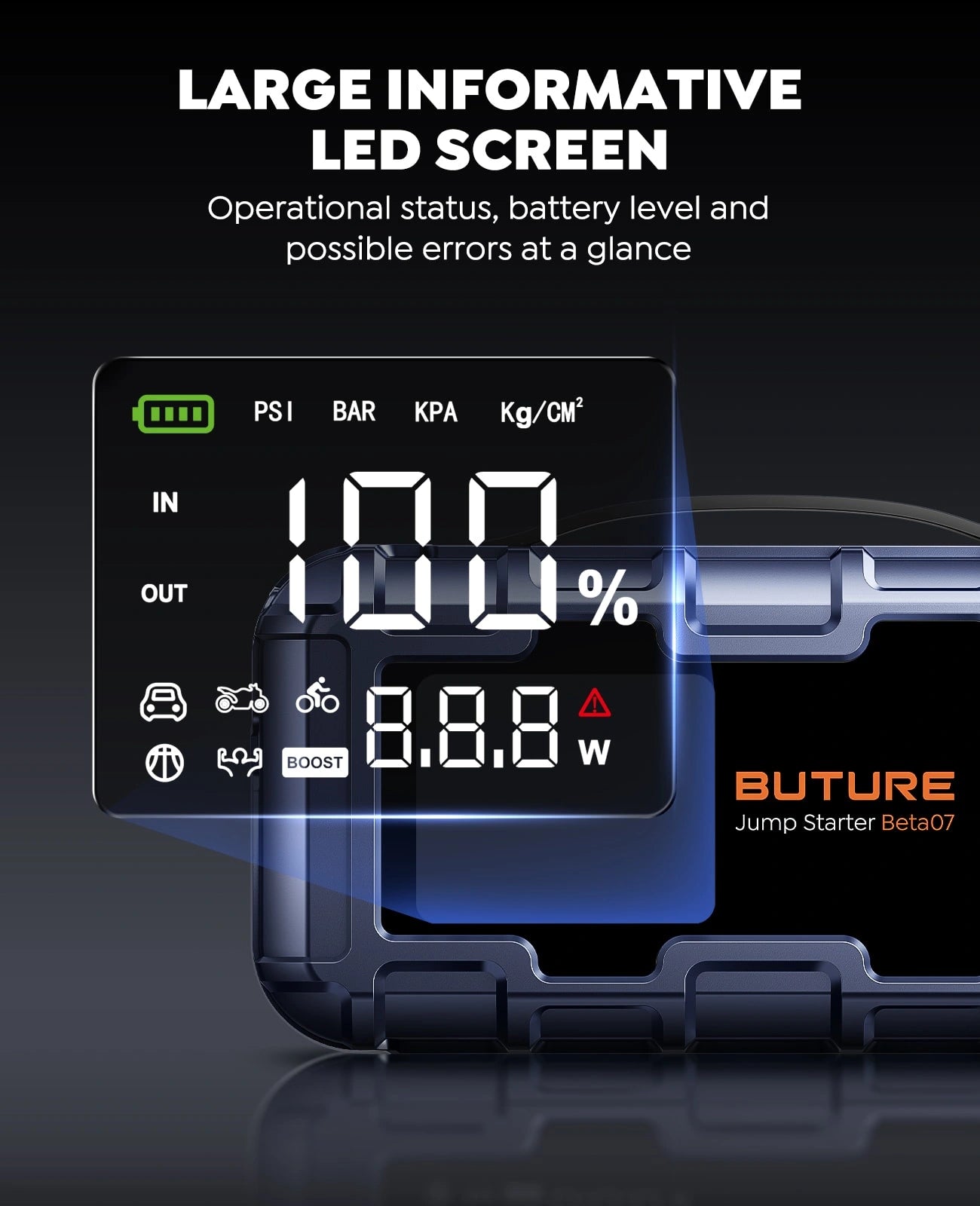 【Spring New】Buture Beta07 Car Jump Starter 6000A With 160PSI Air Compressor