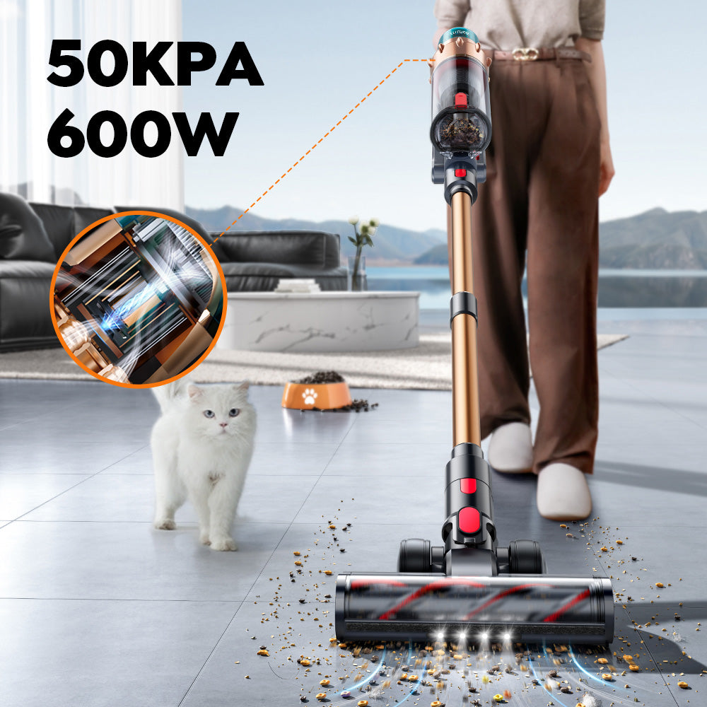 Buture VAC01 Cordless Vacuum Cleaner, boasting a 600W brushless motor, 50KPA suction power.