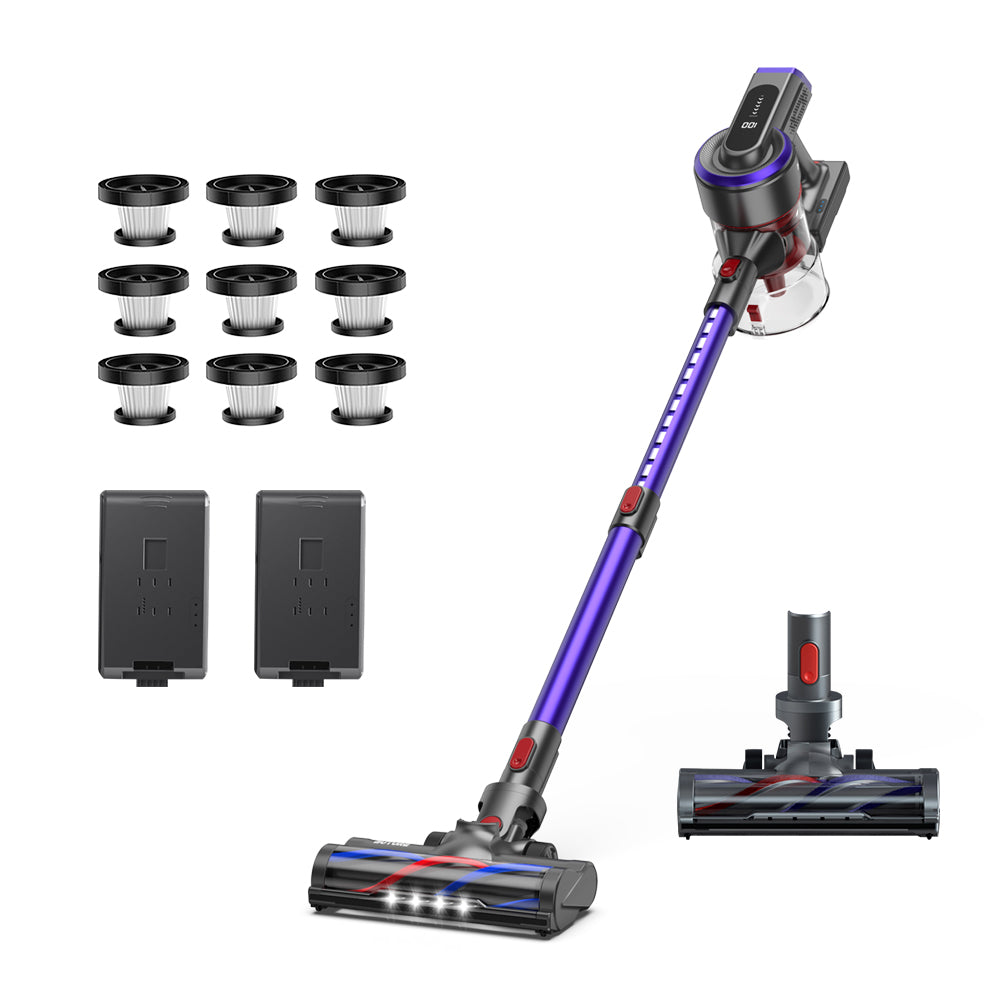 Vacuum Bundle: Buture JR400 Vacuum + 2 Batteries + 9 HEPA Filters