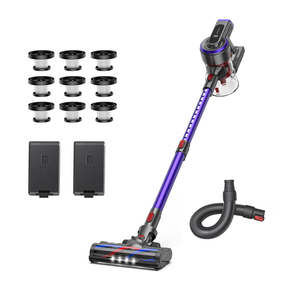 Vacuum Bundle: Buture JR400 Vacuum + 2 Batteries + 9 HEPA Filters