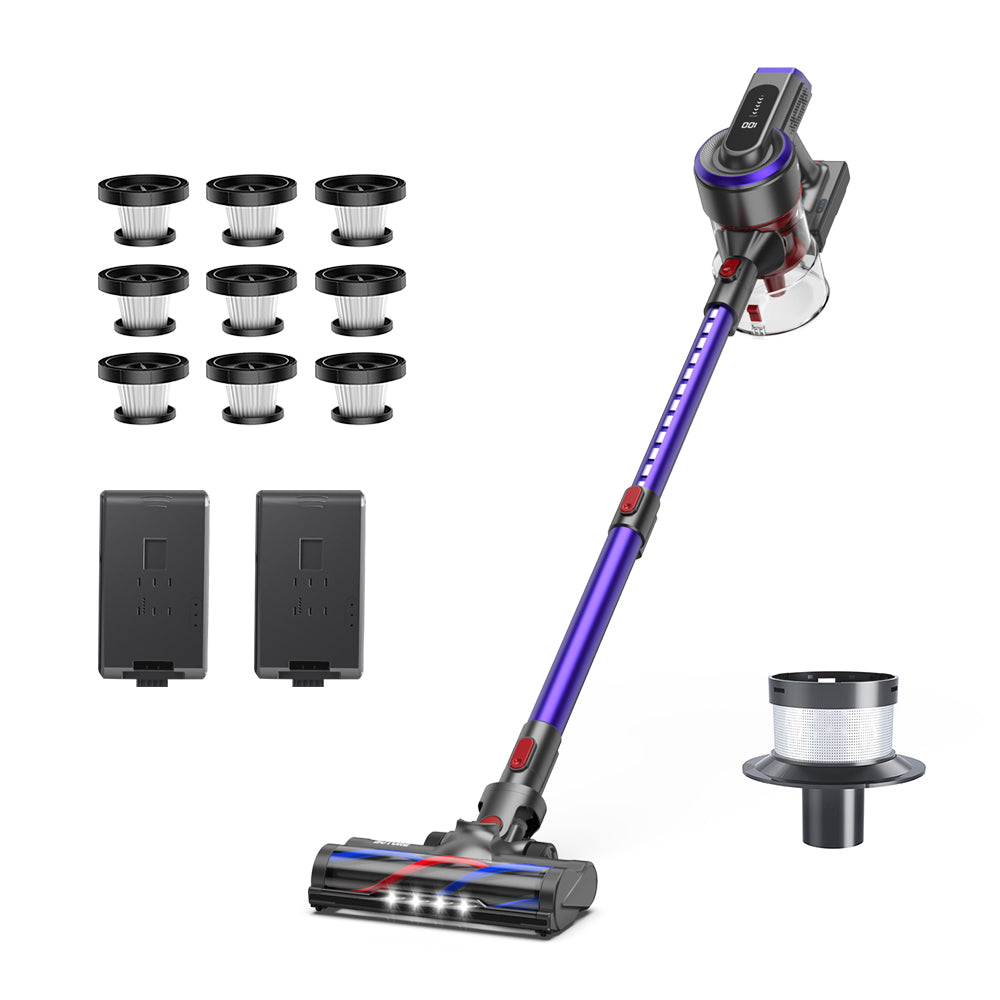 Vacuum Bundle: Buture JR400 Vacuum + 2 Batteries + 9 HEPA Filters