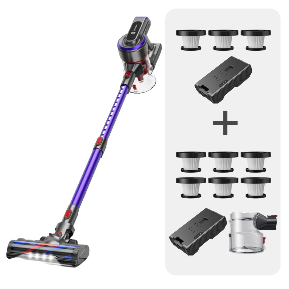 Vacuum Bundle: Buture JR400 Vacuum + 2 Batteries + 9 HEPA Filters