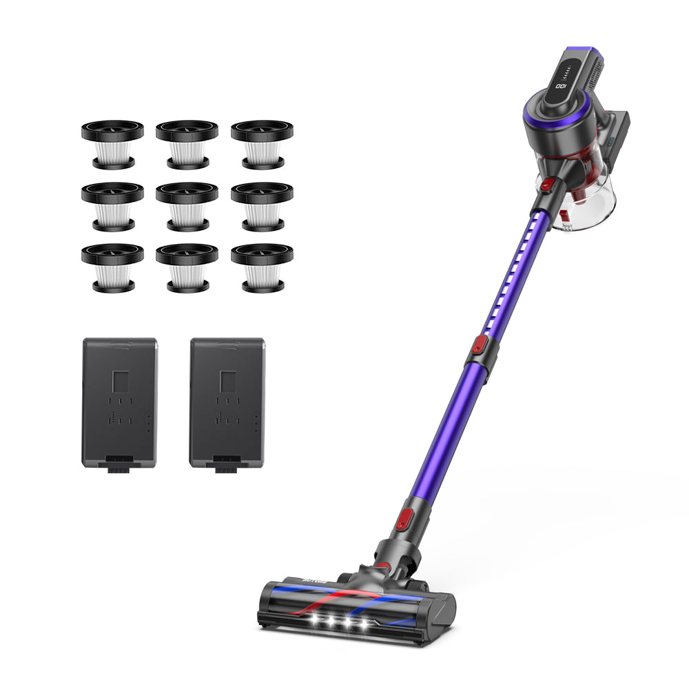 Vacuum Bundle: Buture JR400 Vacuum + 2 Batteries + 9 HEPA Filters