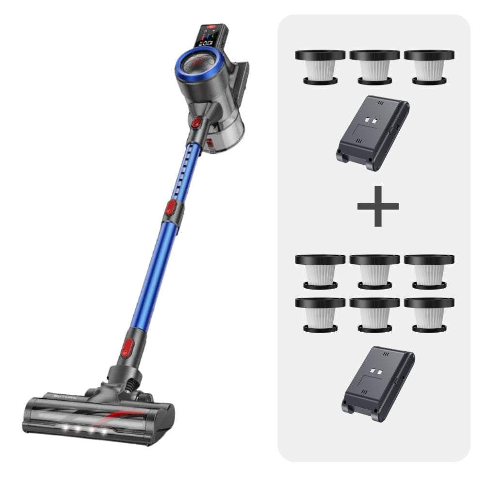 Fondeau à l'aspirateur: BUTURE JR700 VISE BLUE + 2 Batteries + 9 Filtres HEPA