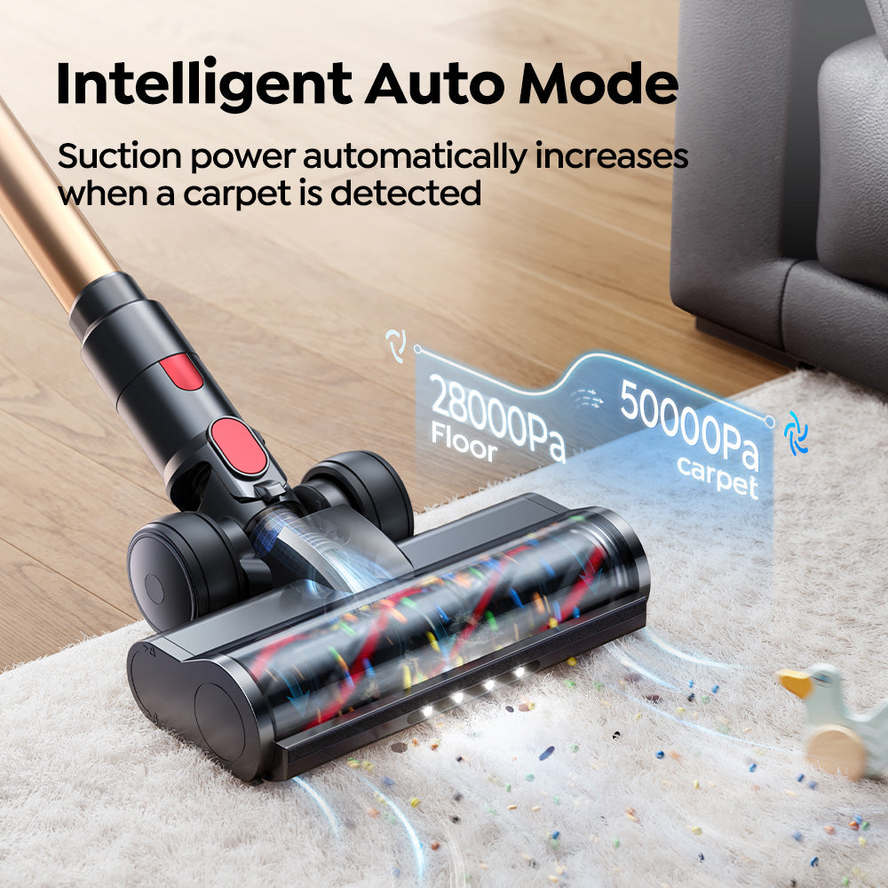 Operate in intelligent auto mode, Buture VAC01 Vacuum can increase suction power automatically when a carpet is detected.