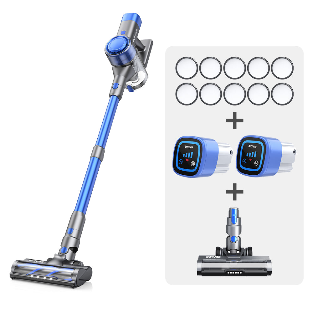 Fondeau à l'aspirateur: BUTURE VC50 VISE BLUE + 2 Batteries + 10 Filtres HEPA