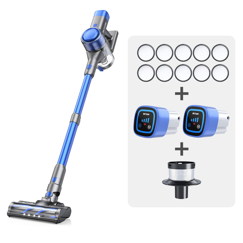 Fondeau à l'aspirateur: BUTURE VC50 VISE BLUE + 2 Batteries + 10 Filtres HEPA