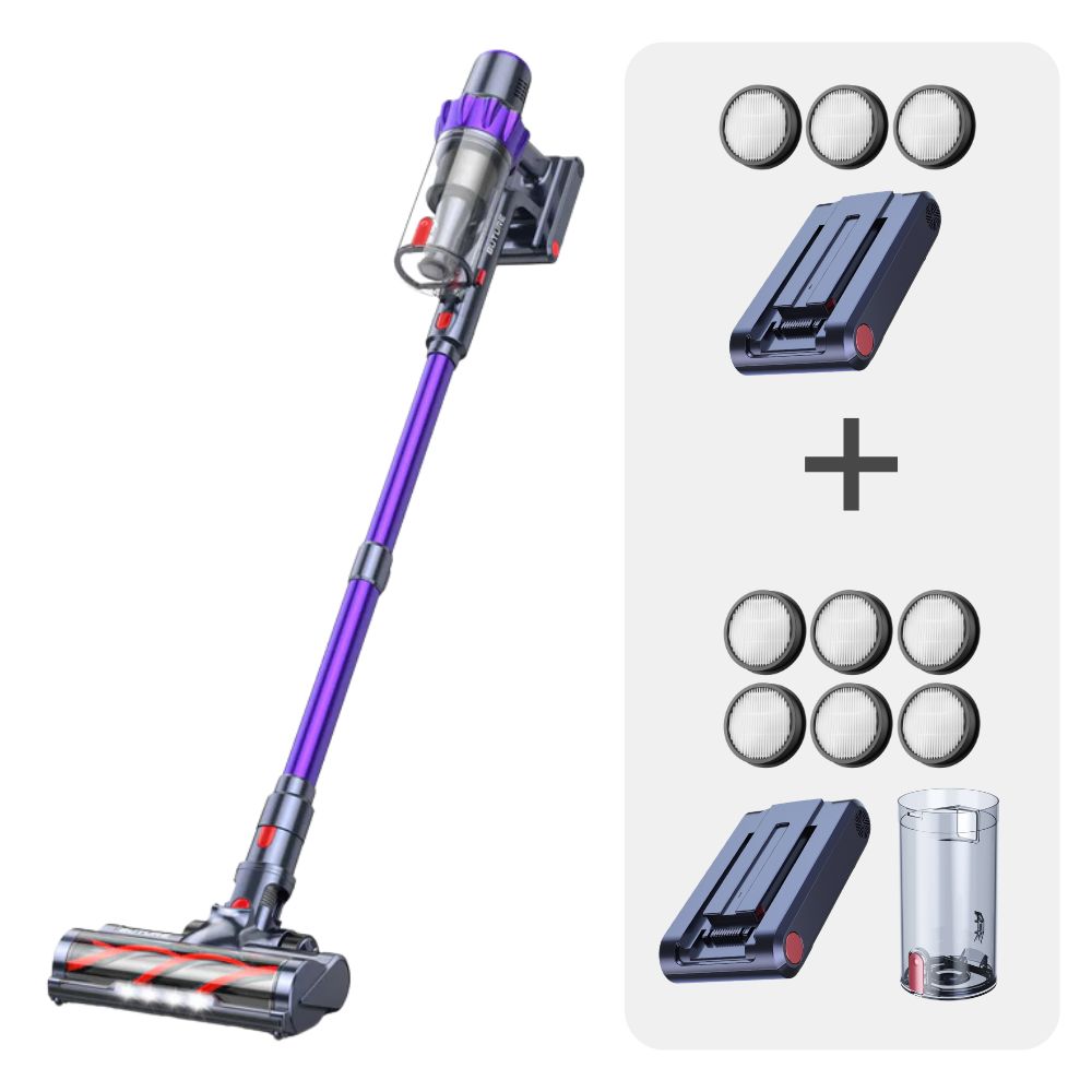 Vacuum Bundle: Buture VC70 Vacuum + 2 Batteries + 9 HEPA Filters