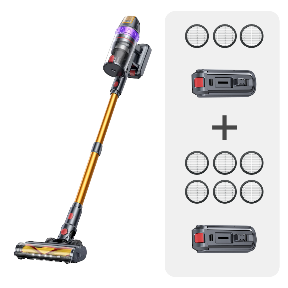 Vacuum Bundle: Buture VC90 Vacuum + 2 Batteries + 8 HEPA Filters
