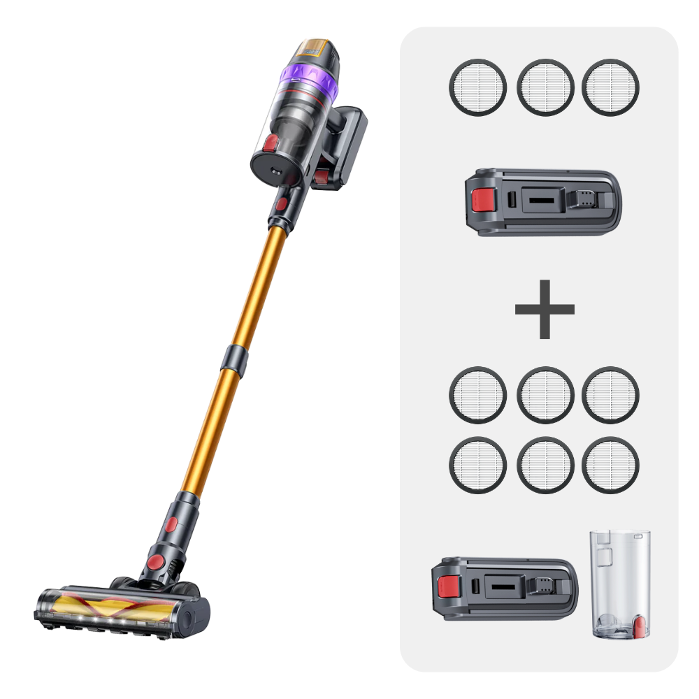 Vacuum Bundle: Buture VC90 Vacuum + 2 Batteries + 8 HEPA Filters