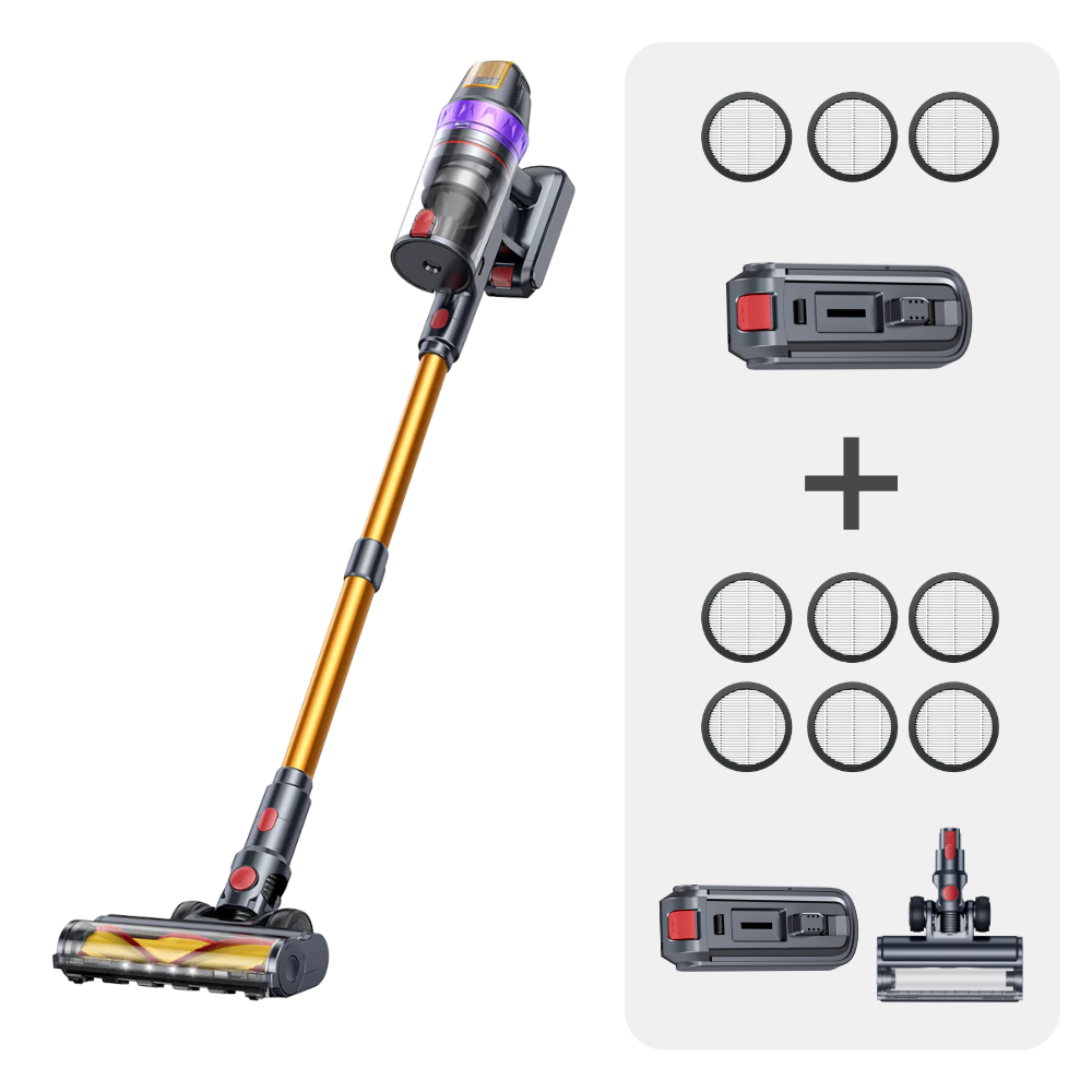Vacuum Bundle: Buture VC90 Vacuum + 2 Batteries + 8 HEPA Filters