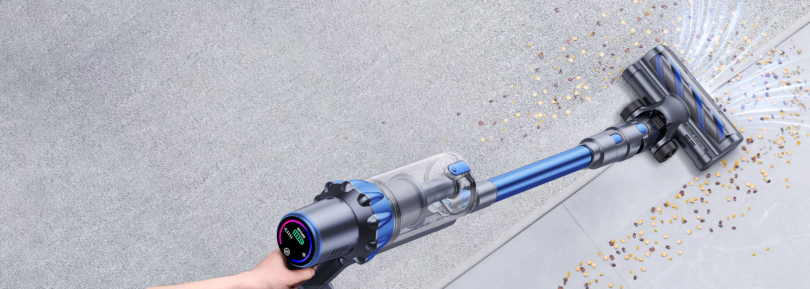 Discover the powerful Buture BP10 vacuum cleaner with 450W brushless motor and 55 min runtime.