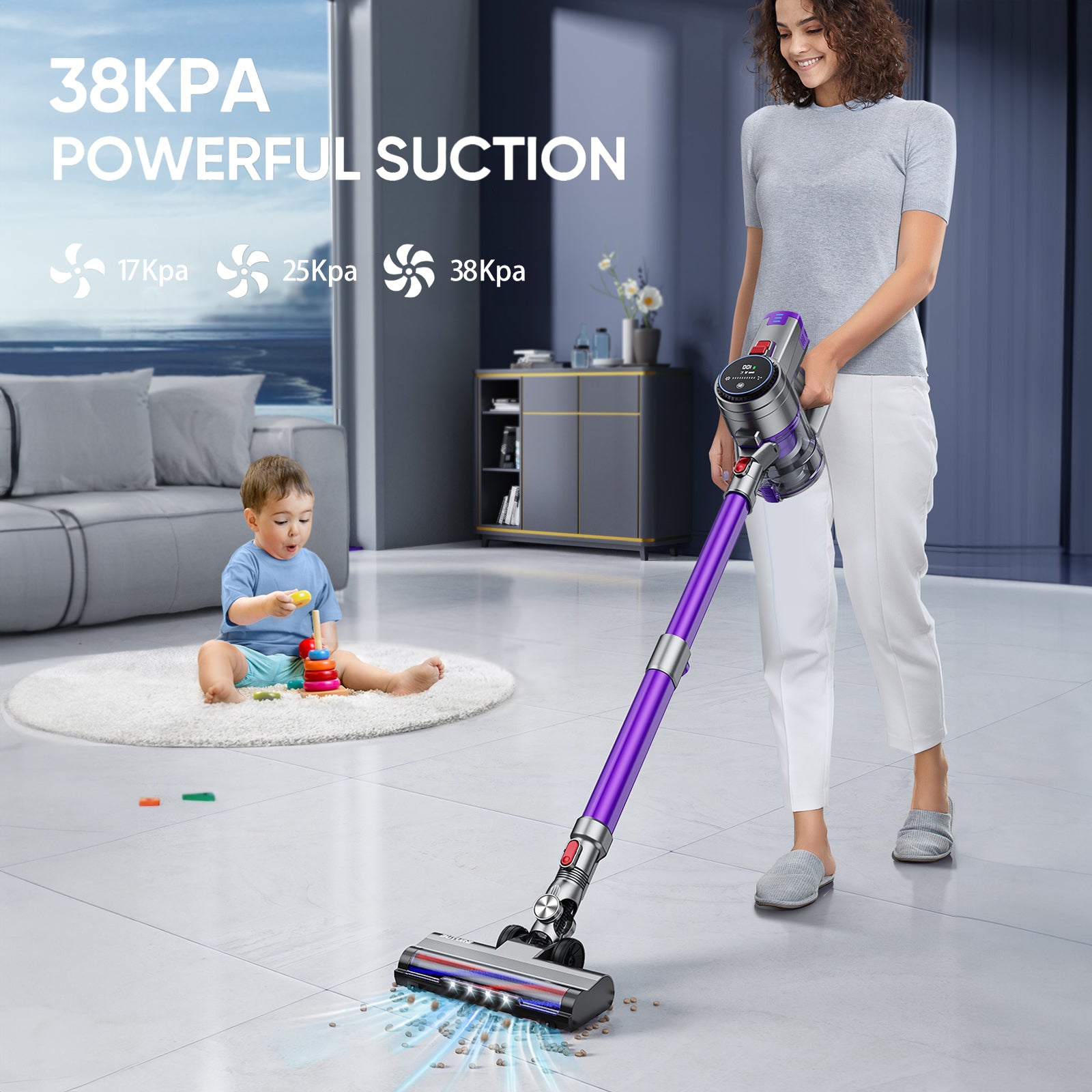 Buture VC10 Sticklessless d'aspirateur à bâton 400W / 38KPA