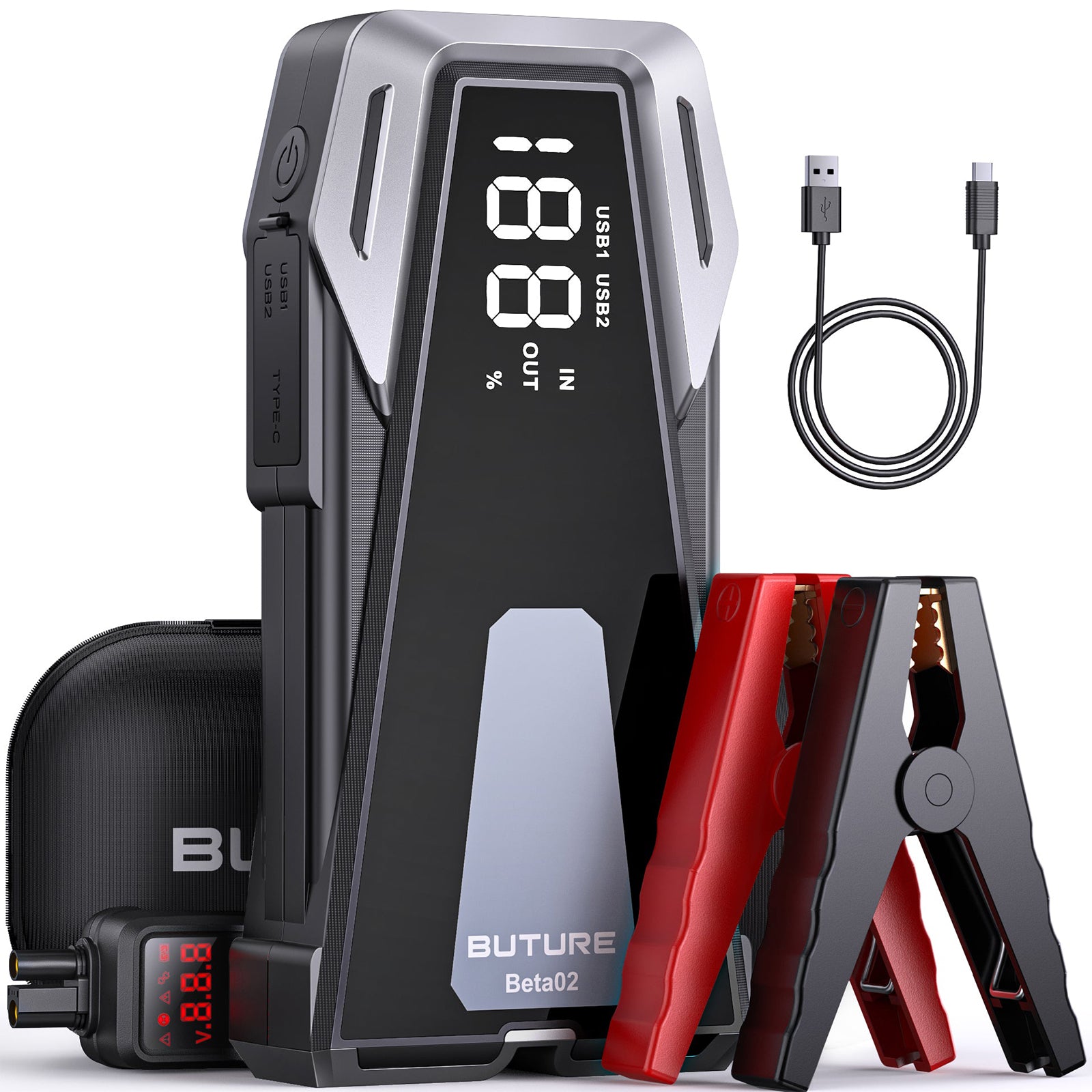 Beta02 Car Jump Starter 2500A Peak丨21800mAh Power Bank Lightweight Design