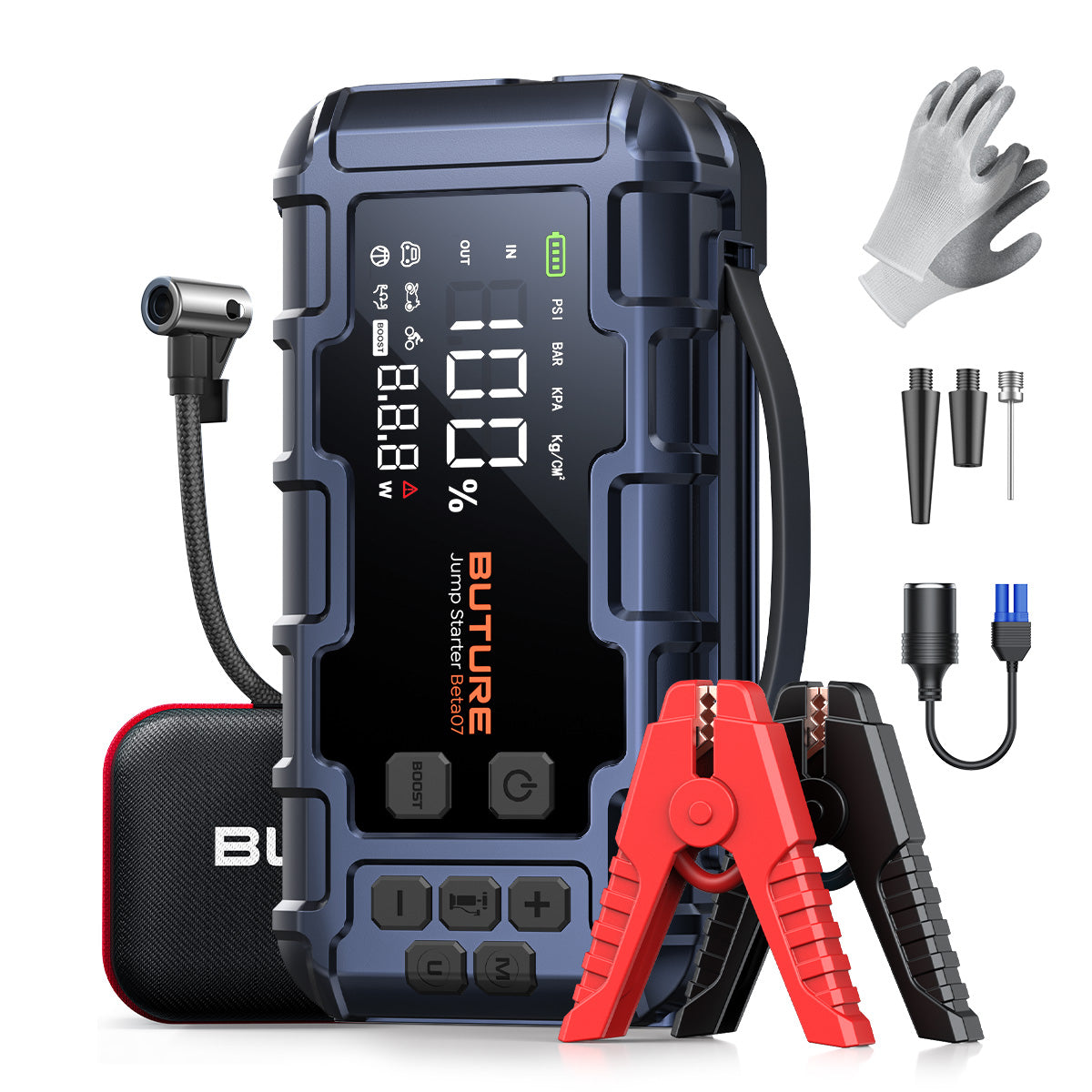 Buture Beta07 car jump starter 6000A with 160PSI air compressor