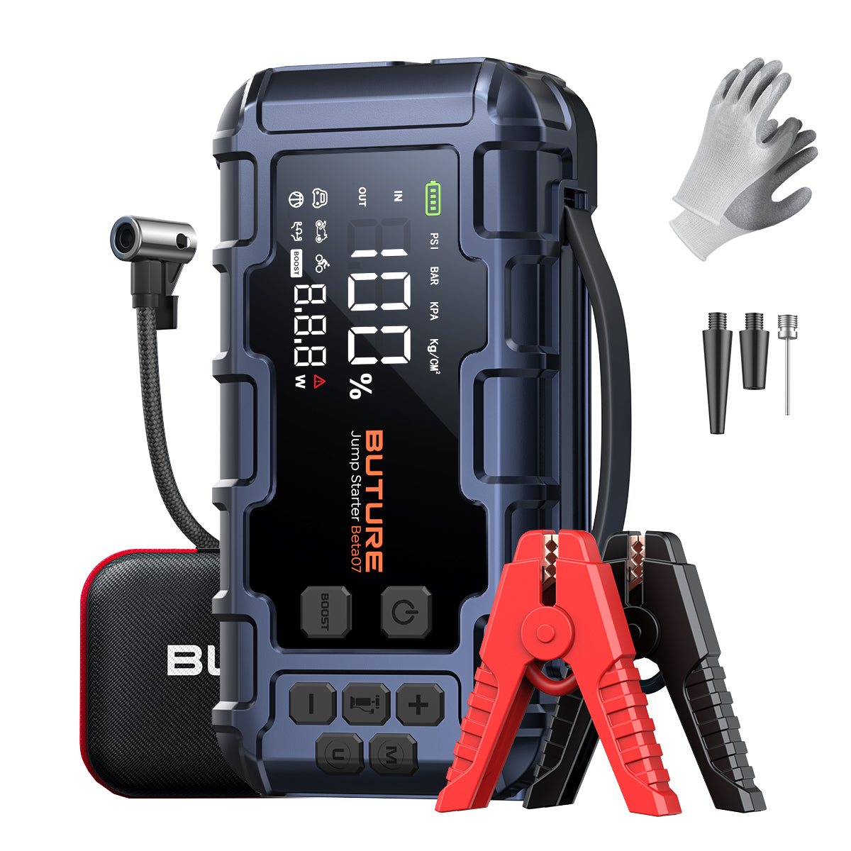 【New Arrival】Buture Beta07 Car Jump Starter 6000A With 160PSI Air Compressor