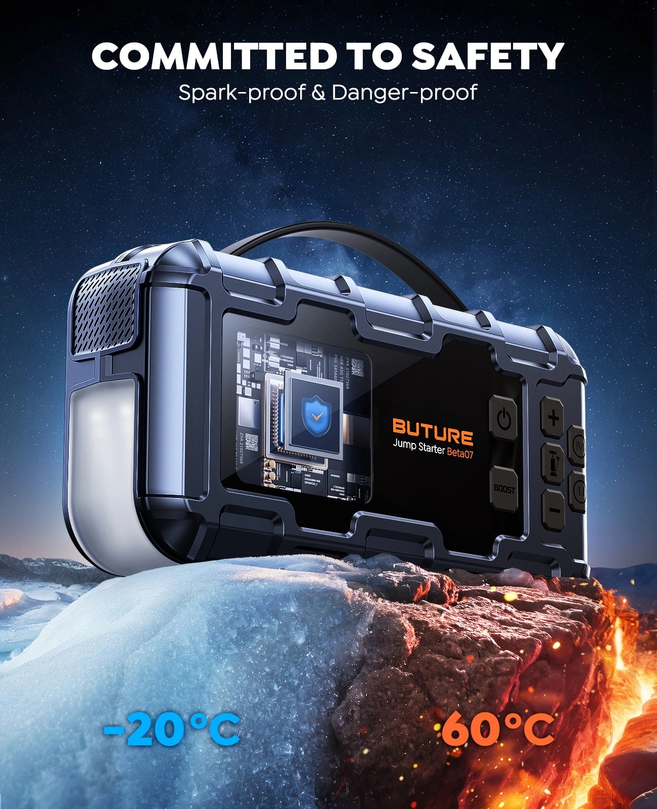 【New Arrival】Buture Beta07 Car Jump Starter 6000A With 160PSI Air Compressor