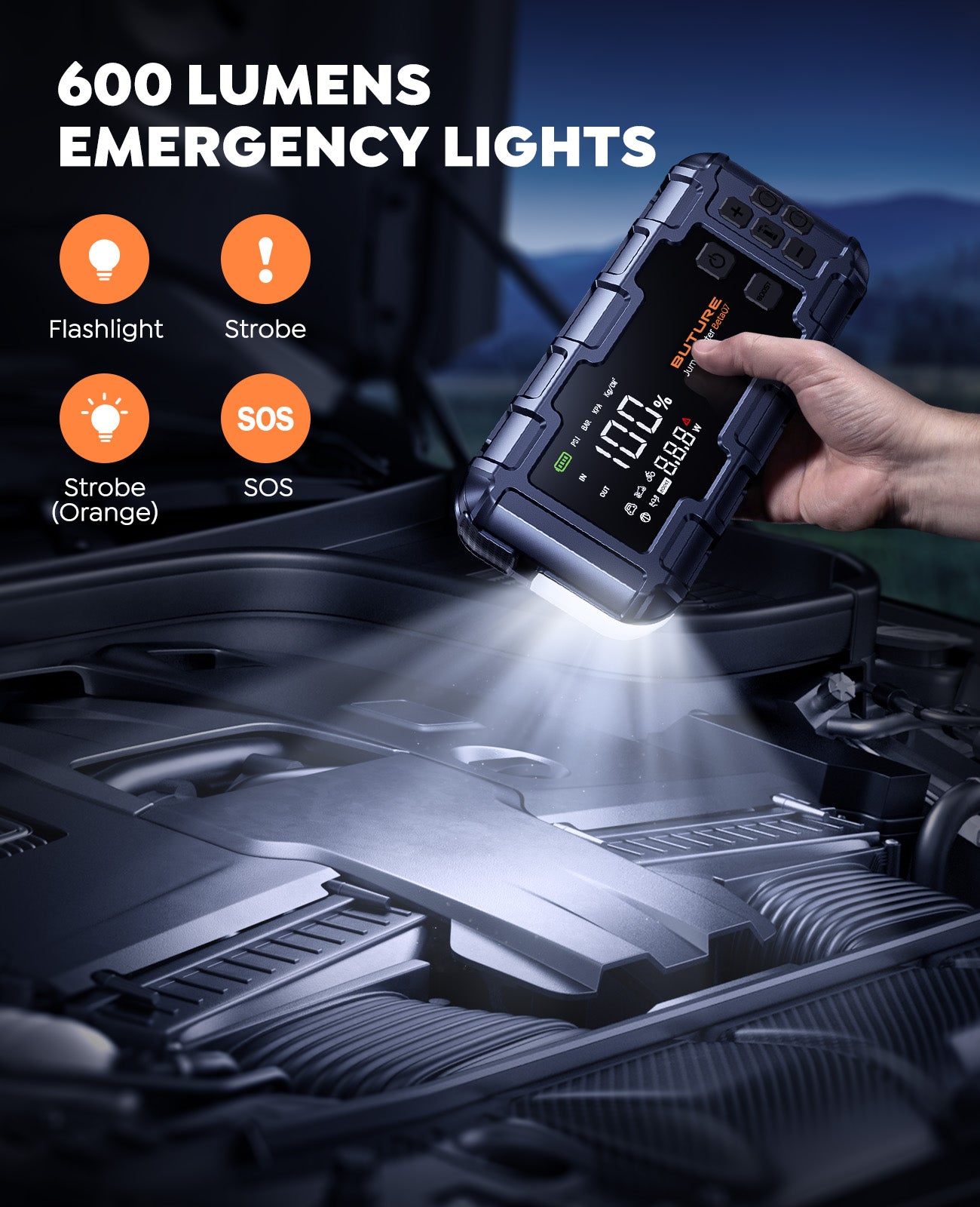 【New Arrival】Buture Beta07 Car Jump Starter 6000A With 160PSI Air Compressor