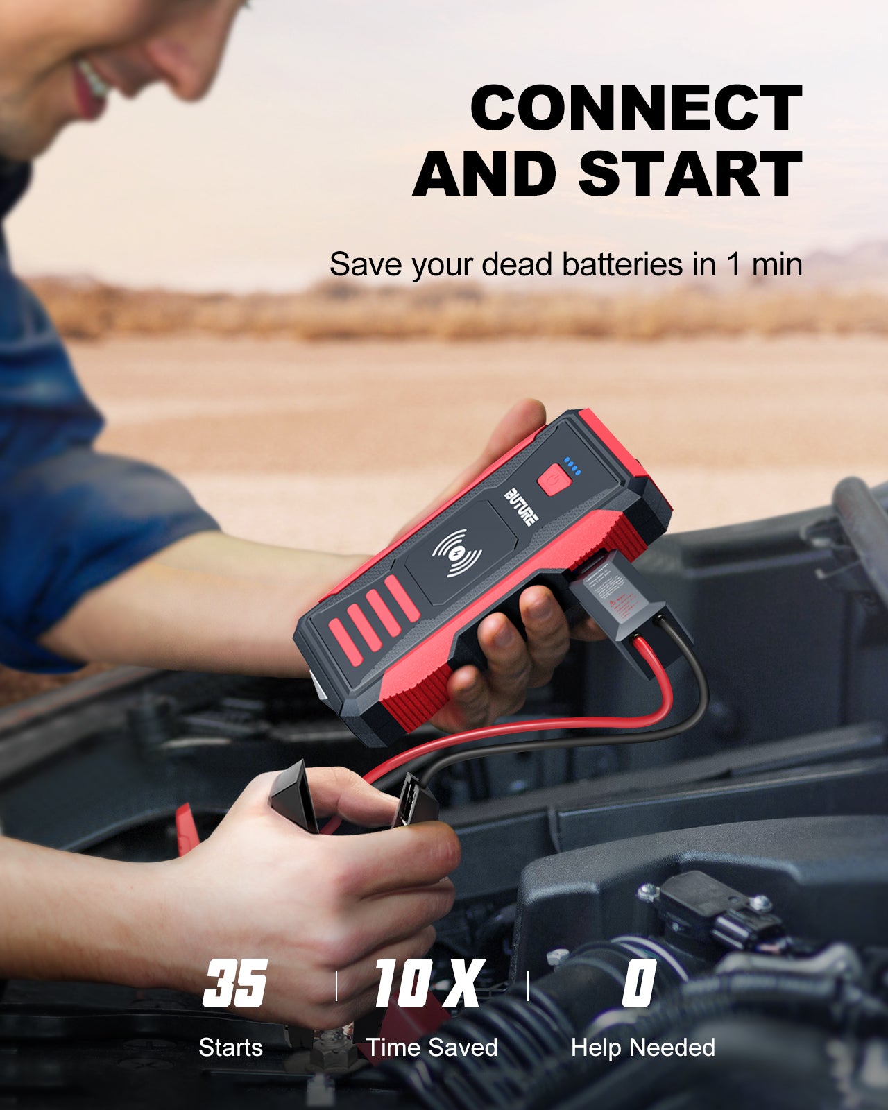 Buture BR600 Auto Batterie Jump Starter 4000A