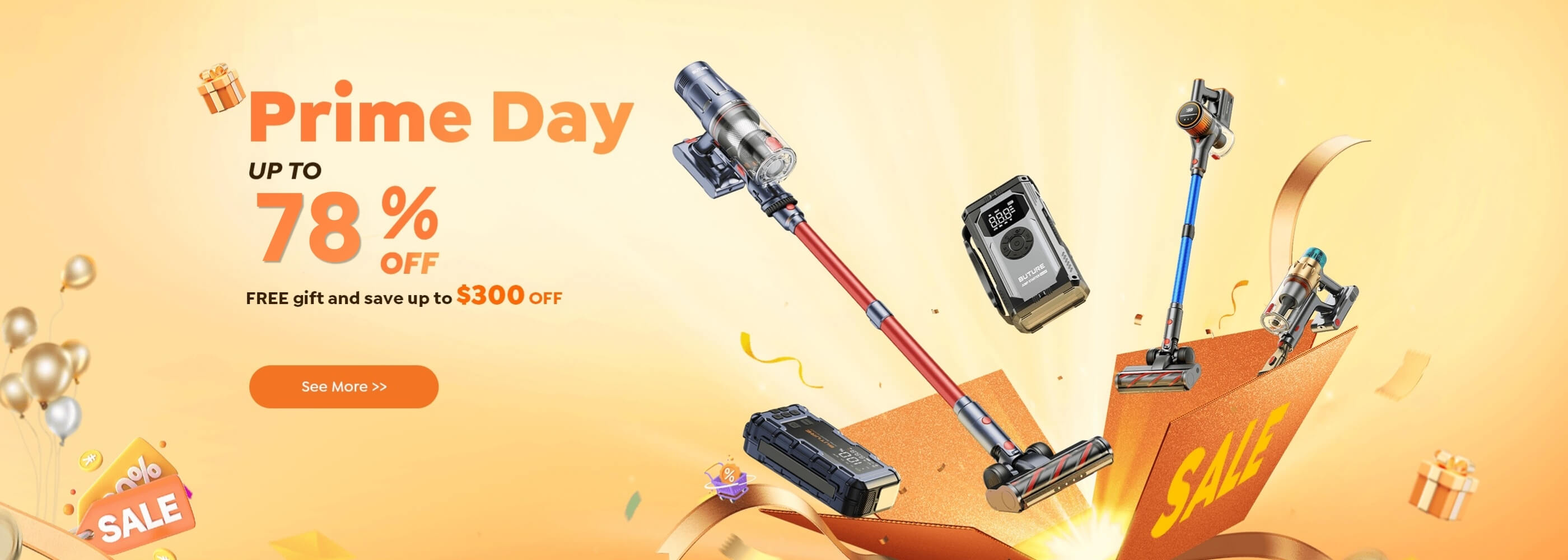 Shop best prime day deals at Buture, huge savings on cordless vacuum and car jump starter, get up to 78% off.