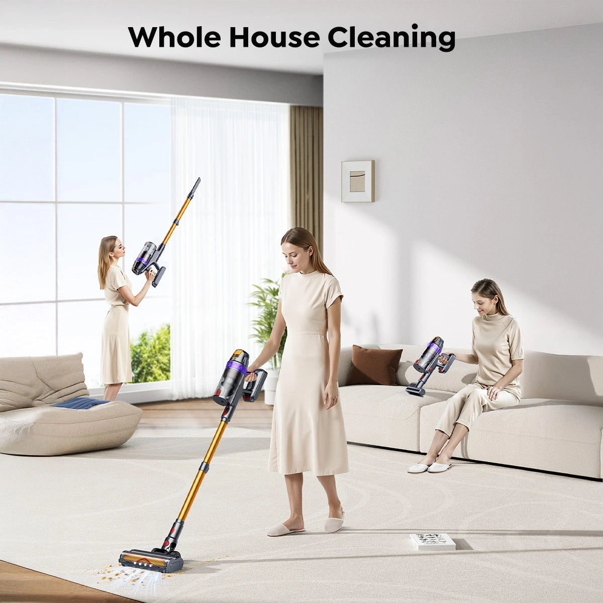 Buture VC90 Cordless Vacuum could clean your whole house effortless with its multi-functional accessories.