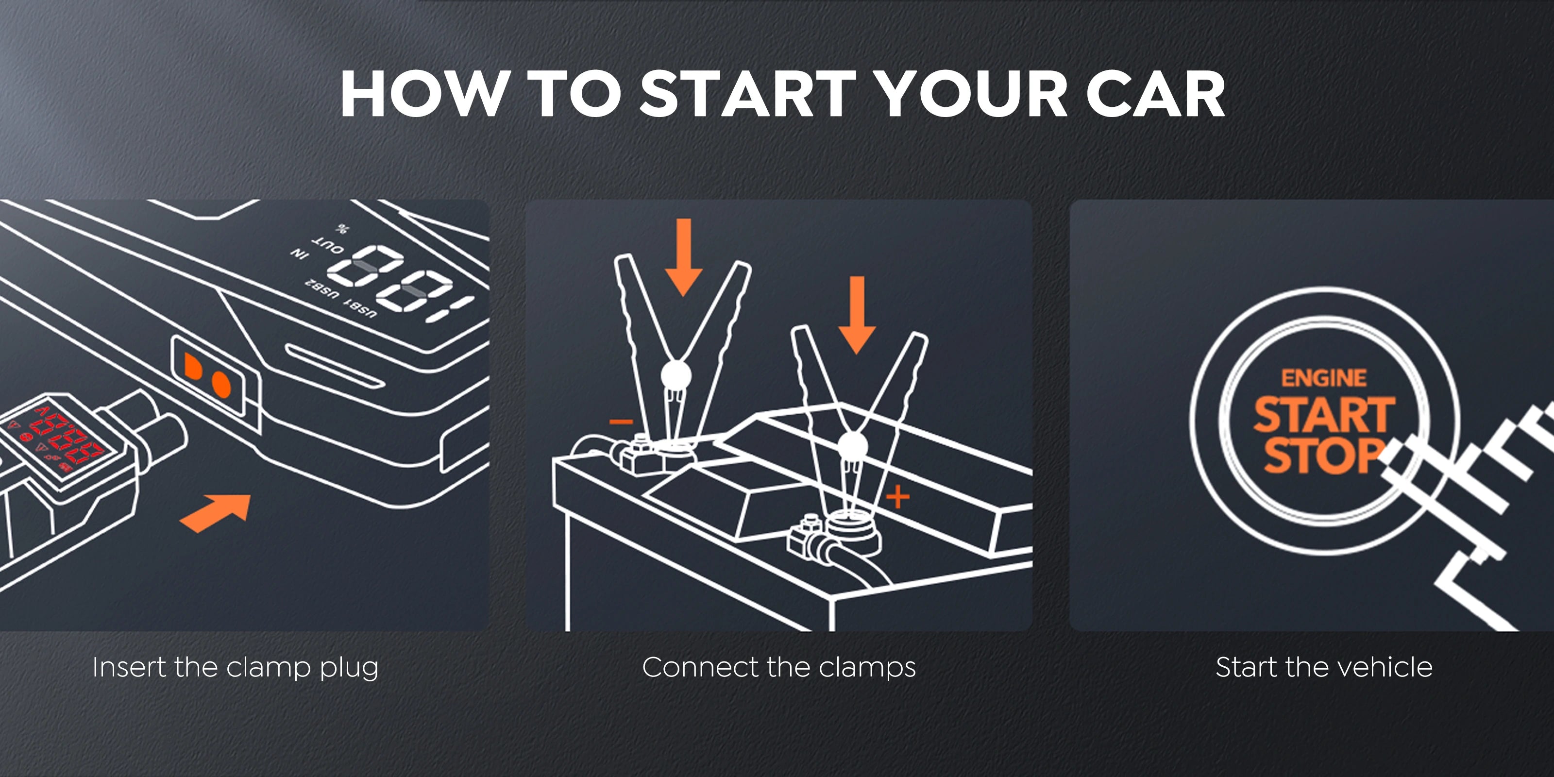 how to charge car with jump starter