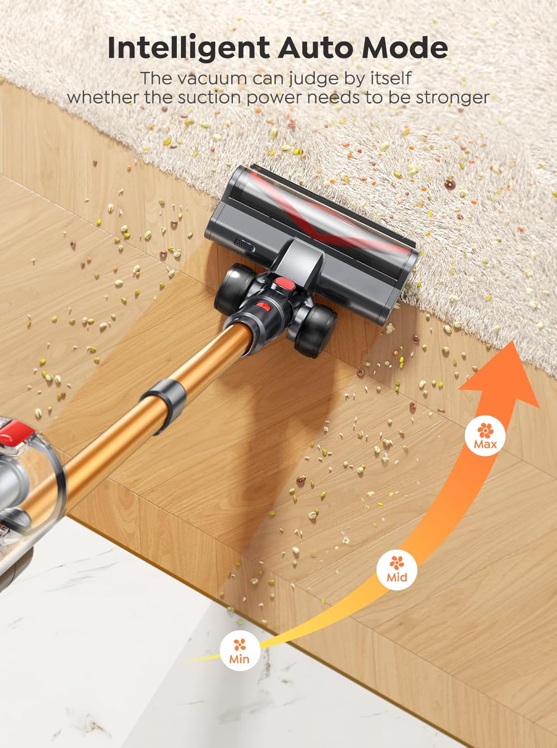 Automatically Adjust Suction Feature for Efficient Cleaning